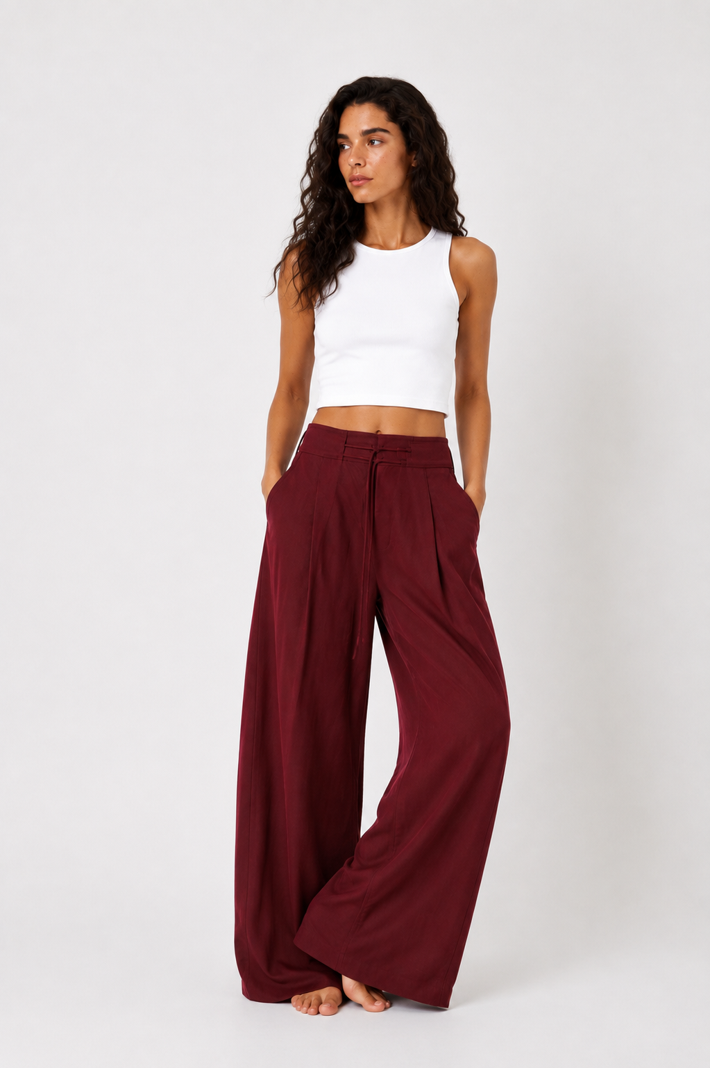 Linen pant - Burgundy