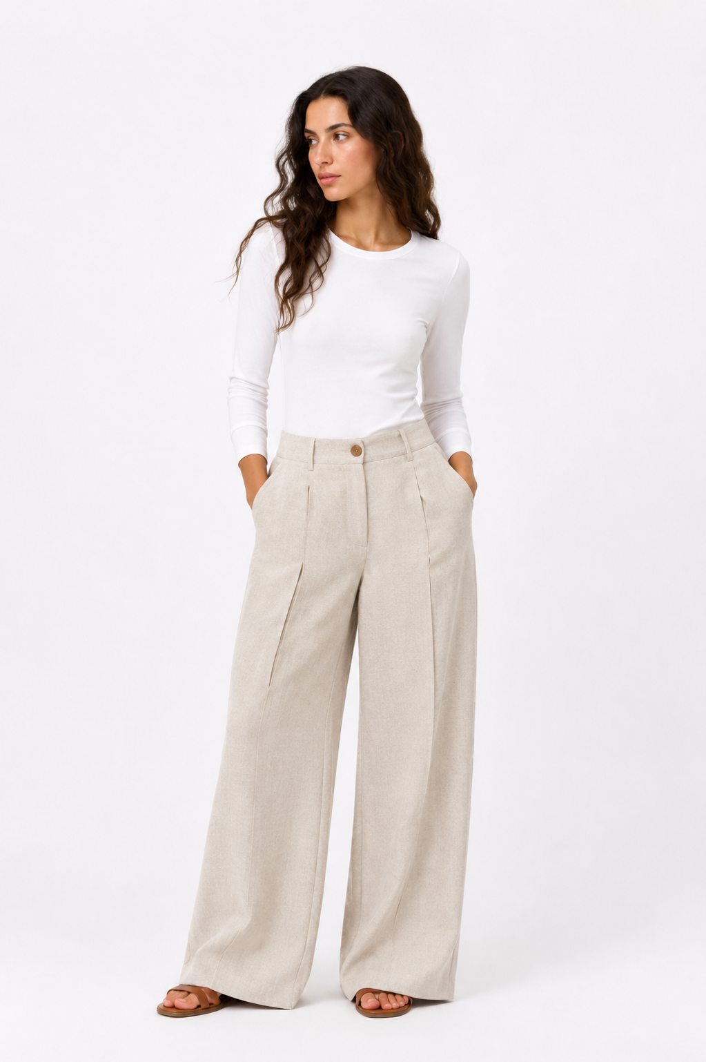 Linen Pant - Beige