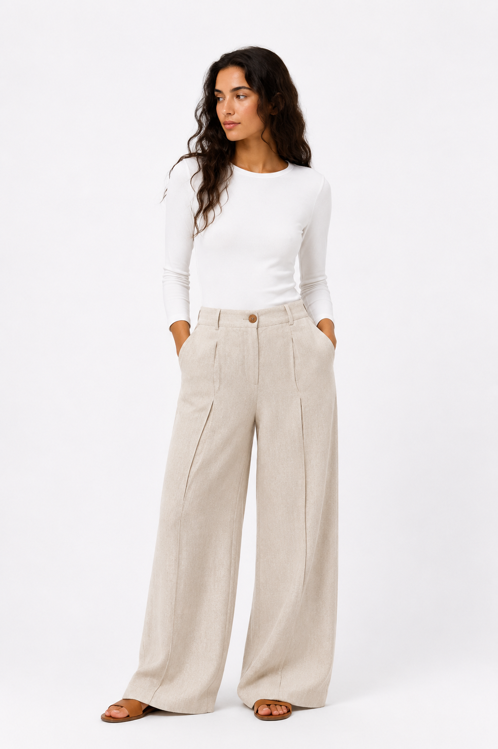 Linen Pant - Beige